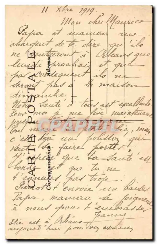 Monument de Gambetta — Paris — C.M. n°725 - Verso