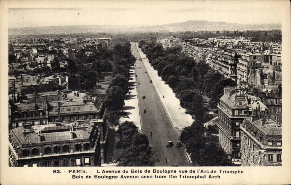 Paris — Avenue du Bois de Boulogne Ansicht von der Arc de Triomphe — A. Leconte, 38, rue de la Bretonnerie, Paris - Vorderseite