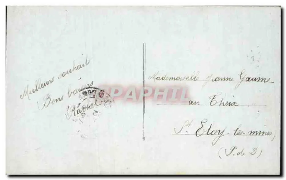 Kleine Mädchen in einem Kleid mit Punkten — Blumen — 5c Republik Frankreich Stempel - Rückseite