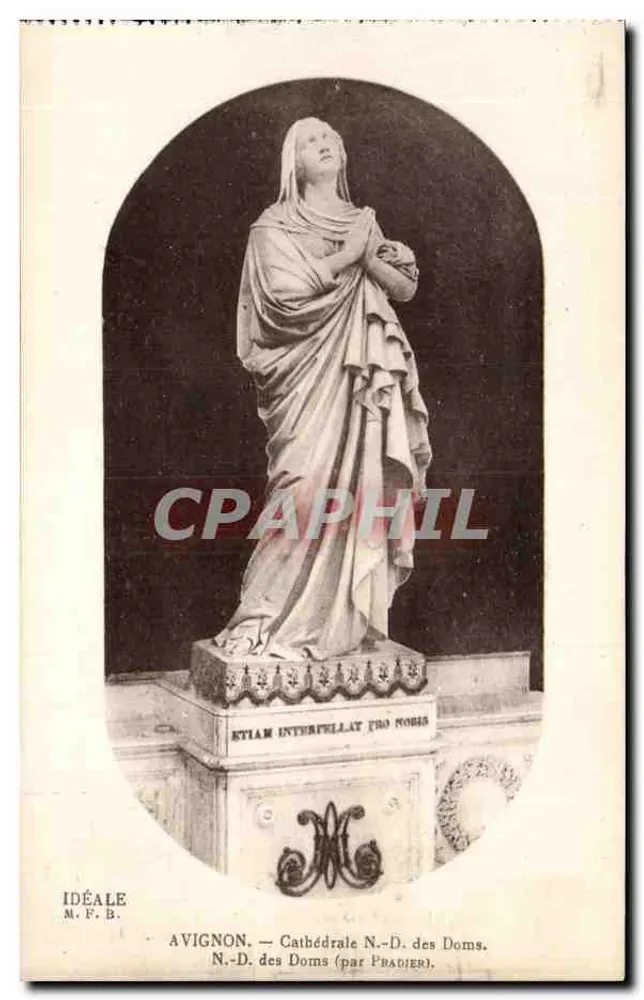 Avignon — Kathedrale Notre-Dame der Domen — Statue der Jungfrau (von Pradier) - Vorderseite