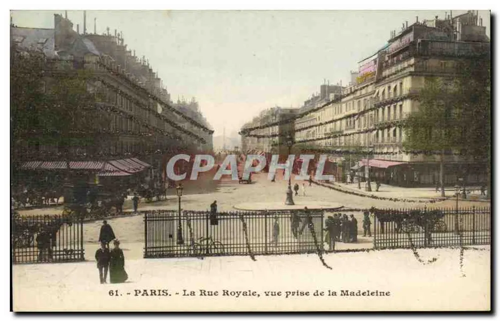 Paris - La Rue Royale, Ansicht vom Madeleine — n°61 - Vorderseite