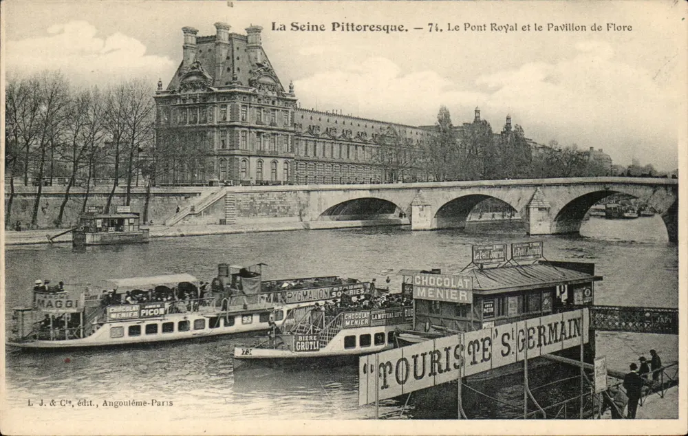 Pittoreske Seine. — 74. Der Königspont und das Pavillon de Flore — L. J. & Cie, Verlag, Angoulême-Paris - Vorderseite