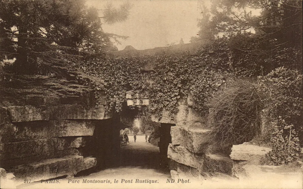 Paris - Parc Montsouris, o Ponte Rustique — ND Phot. n°217 - Frente