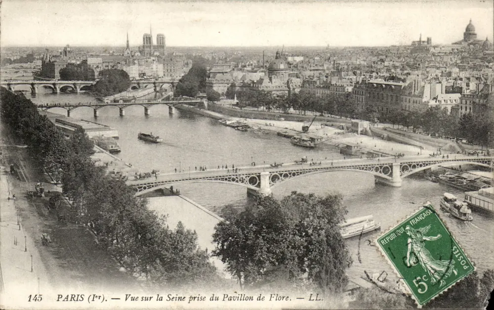 PARIS (Ier) — Ansicht der Seine vom Pavillon de Flore — LL. - Vorderseite