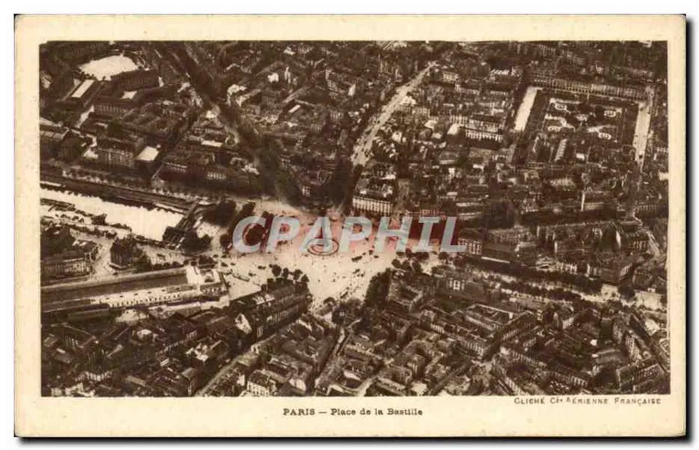 Paris — Praça da Bastilha — Cliché Aérienne Française - Frente