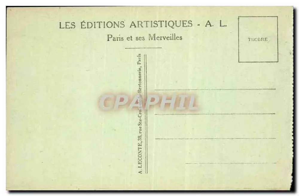 Basilika des Heiligen Herzens von Montmartre — Seilbahn — A. L. — n° 459 - Rückseite