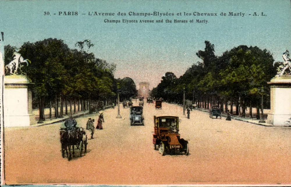 Paris - Die Avenue des Champs-Élysées und die Chevaux de Marly - A. L. - Vorderseite