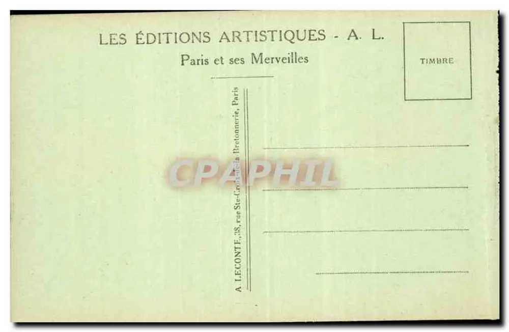 Paris - Die Avenue des Champs-Élysées und die Chevaux de Marly - A. L. - Rückseite
