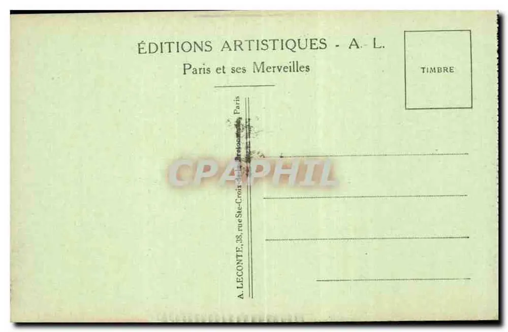 Paris — Rathaus und Pont d'Arcole — A. L. n°121 - Rückseite