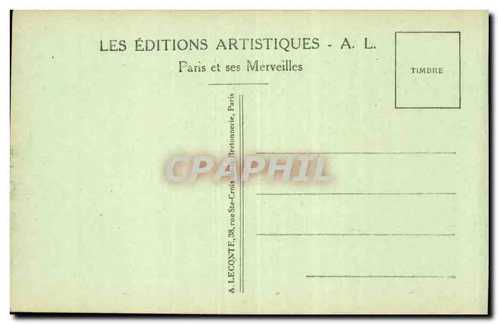 Paris - O Grand Palais - A. L. - Verso