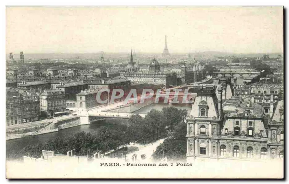 Paris - Panorama dos 7 Pontes — editor não visível - Frente