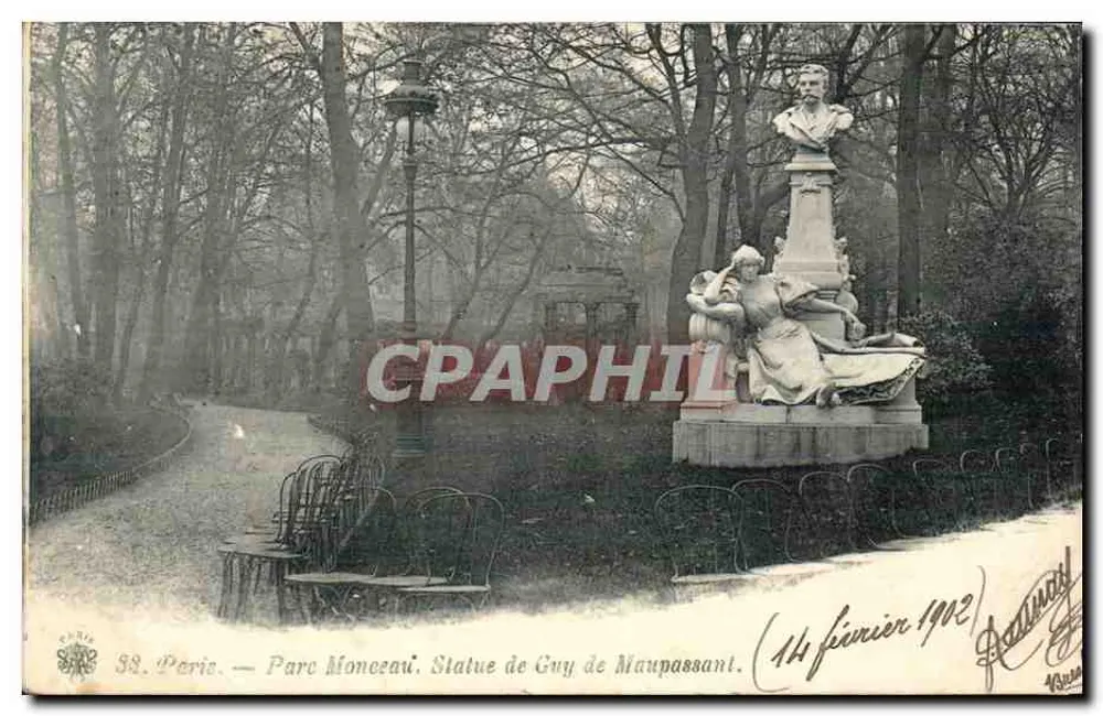 Paris — Parc Monceau. Estátua de Guy de Maupassant — Editor CHRIS, n°38 - Frente