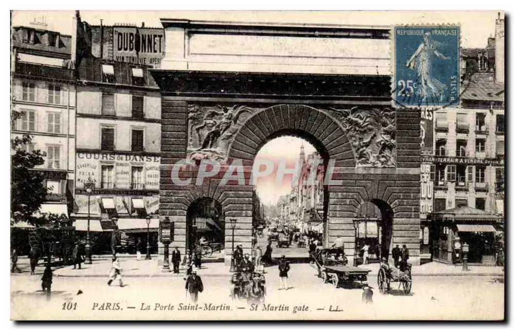 PARIS — A Porta Saint-Martin — LL - Frente