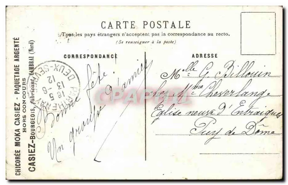 Eglantines — ilustracja botaniczna — wydawca Casiez, numer serii nie widoczny - Rewers