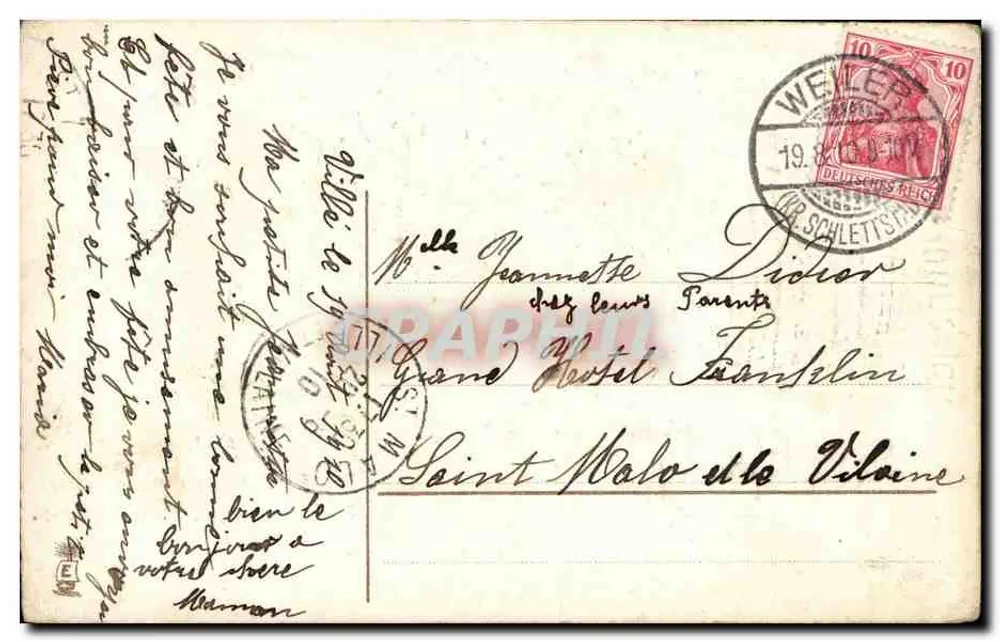 Kinder, die eine Kanne mit Klee gießen — 'Gib eine Party' — Verlag MSIA, Seriennummer nicht sichtbar - Rückseite