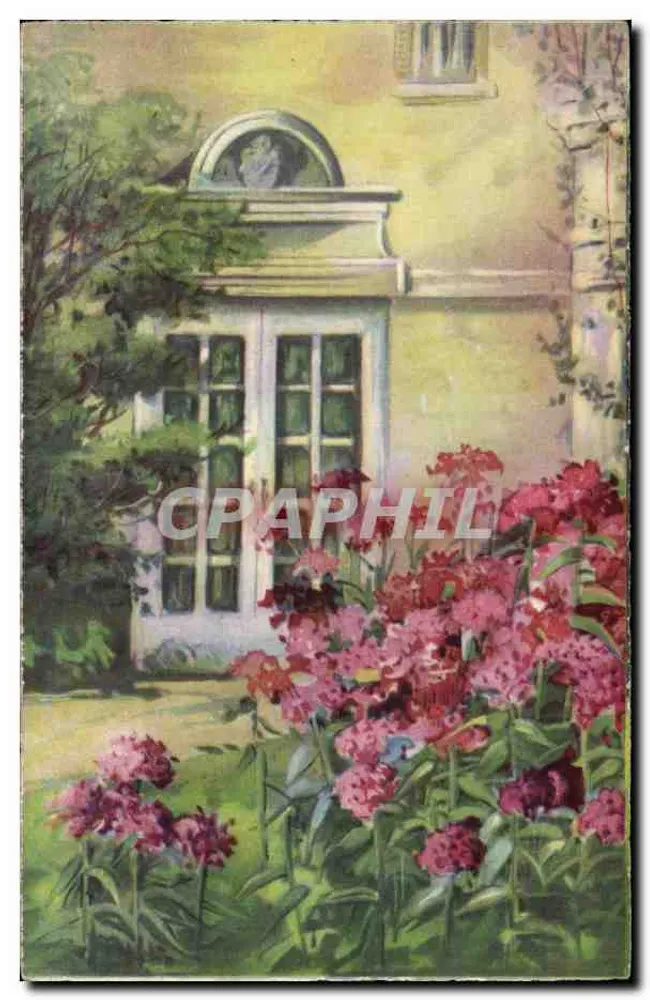 Jardim florido em frente a uma casa — editor Jnport, n° 506 - Frente
