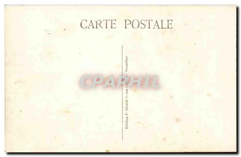 Versailles — O Palácio - Fachada para o Jardim — Edição P. Girard, Versailles - Verso