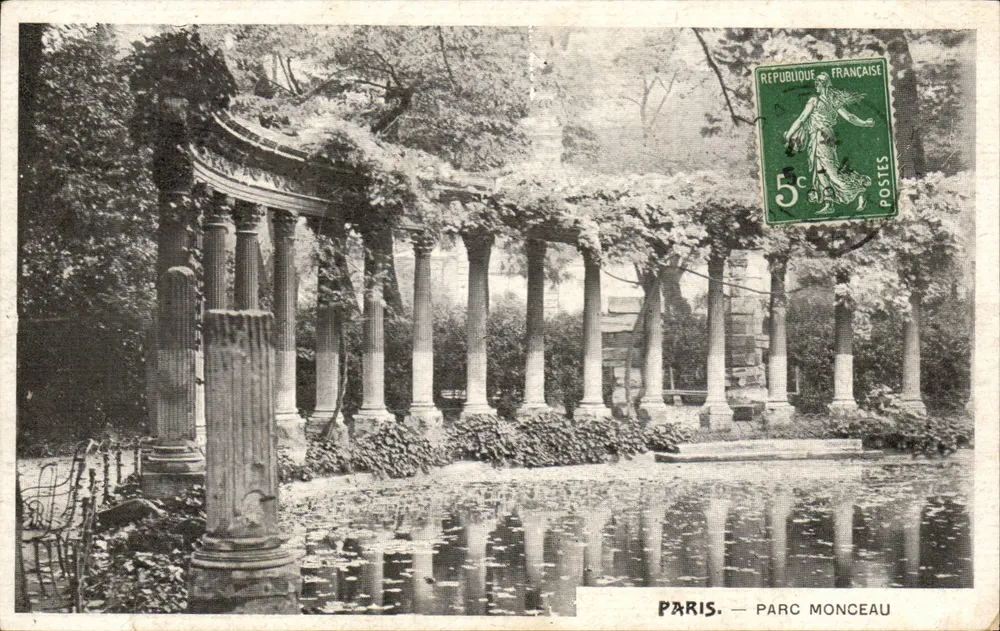 Paris — Parc Monceau — colunata e laghetto - Frente
