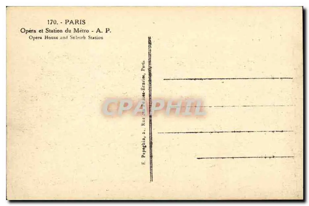 Opéra Garnier — Paris — Éditeur E. Papeghia, n° 170 - Verso