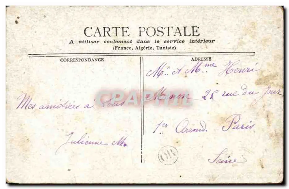 Paris - Theater du Vaudeville & S. D. B. Italiens — Verlag unbekannt, Seriennummer nicht sichtbar - Rückseite