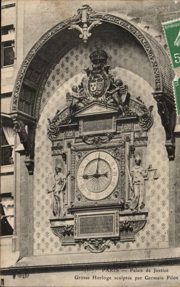 PARIS — Palais de Justice — Große Uhr, gefertigt von Germain Pilon - Vorderseite