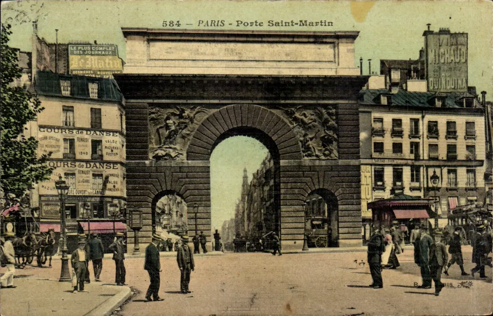 Paris - Porta Saint-Martin — editor B. Paris, n° 584 - Frente