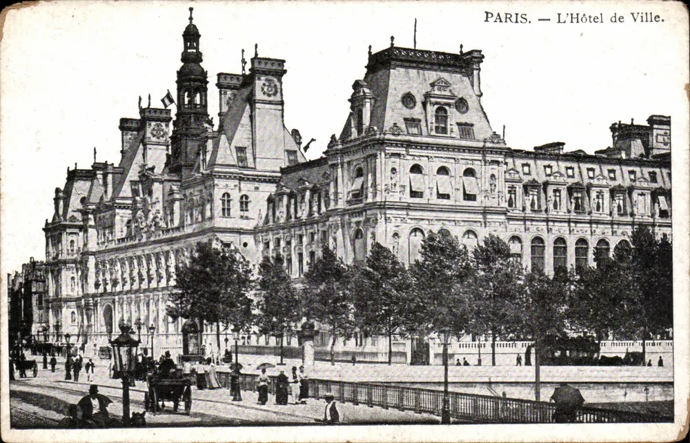 Paris — O Hotel de Ville — editor não visível - Frente