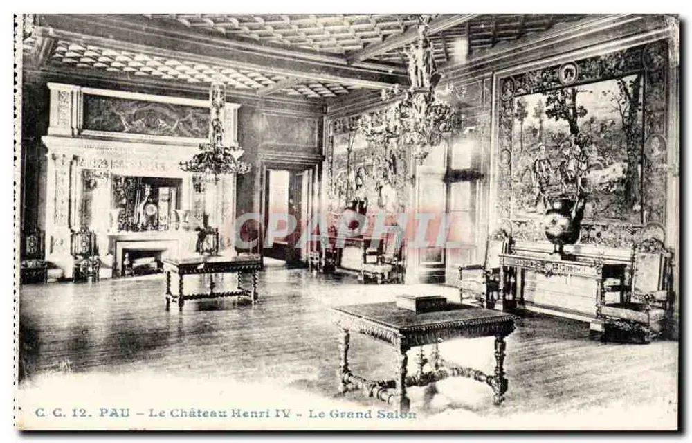 Pau - Schloss Henri IV - Der Große Saal — Carrache, Verlag, Pau, Nr. 12 - Vorderseite