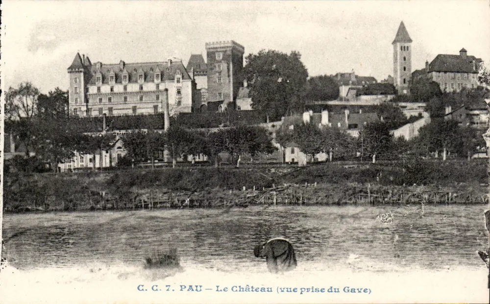 Pau — Das Schloss (Aussicht vom Gave) — C.C. 7, Verlag Pau - Vorderseite