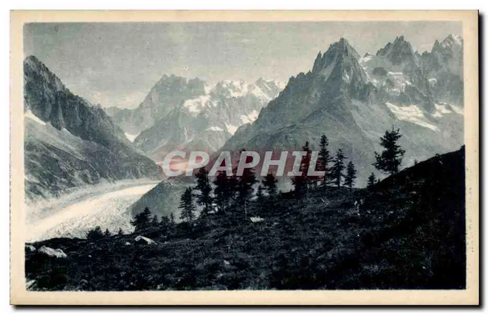 Chamonix — Mer de Glace — Ansicht der Flégère — G. Tairraz, phot. edit. Chamonix-Mont-Blanc - Vorderseite