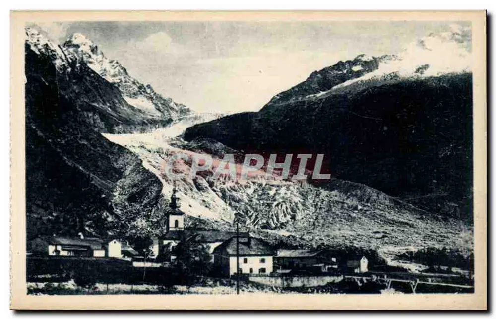 Argentières — Aldeia e Glacier — G. Torras, fot.édit. Chamonix-Mont-Blanc - Frente