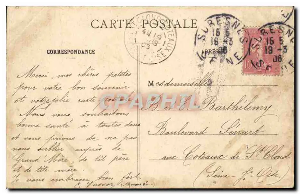Paris - Bois de Boulogne, Château de Bagatelle — anonymer Verleger, Nr. 131 - Rückseite
