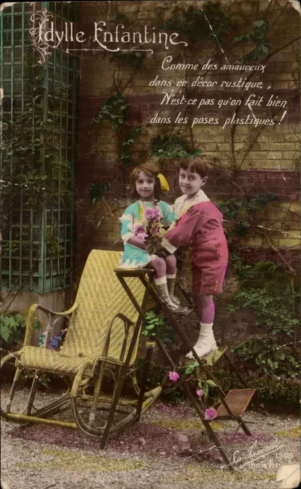 Kindliche Idylle — Garten-Szene mit Kindern — Louis Lemaire, n°1300 - Vorderseite