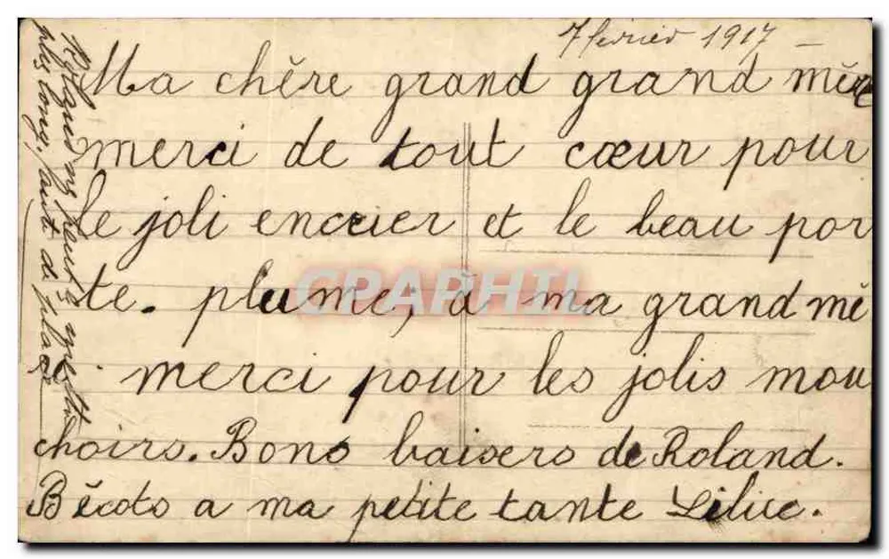 Kindliche Idylle — Garten-Szene mit Kindern — Louis Lemaire, n°1300 - Rückseite