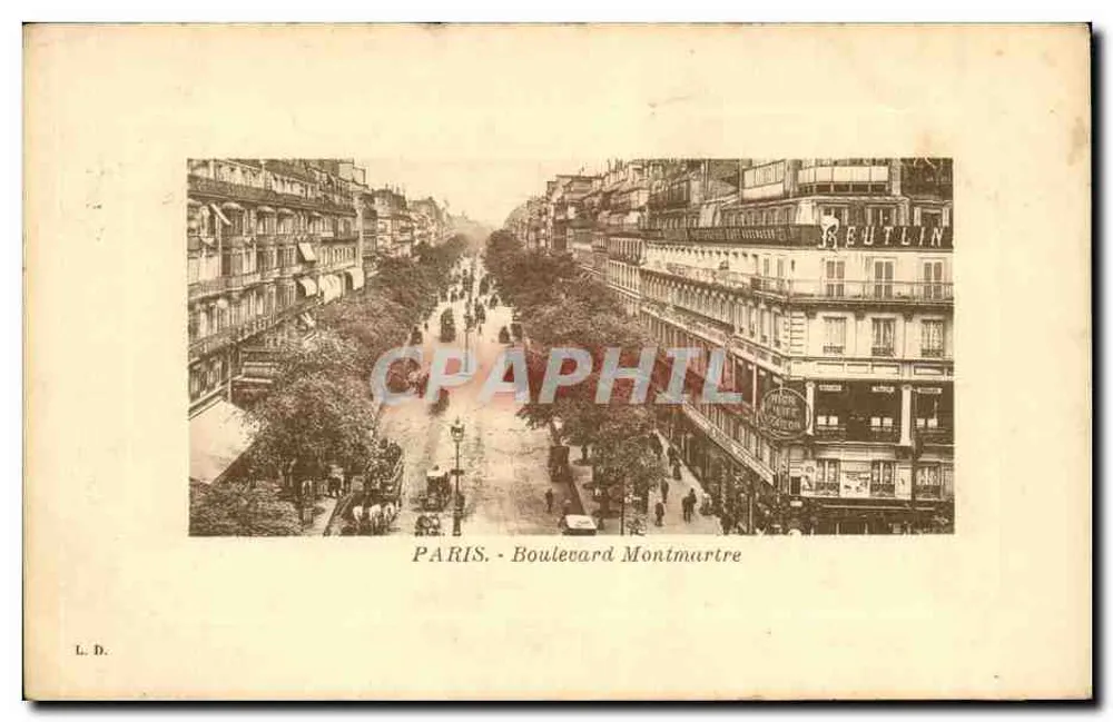 Paris - Boulevard Montmartre — vista urbana com loja Butlin — editor L. D. - Frente