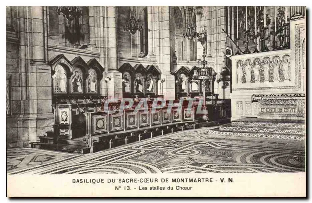 Basilique du Sacré-Cœur de Montmartre — Die Chorbanken — V.N. N° 13 - Vorderseite