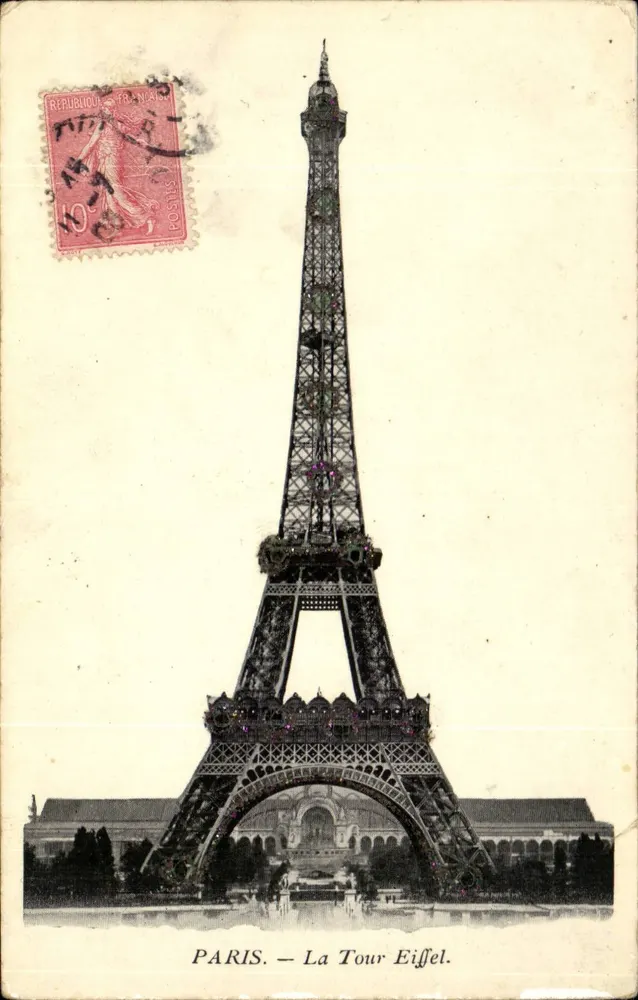 Paris — A Torre Eiffel — Editor desconhecido, número de série não visível - Frente