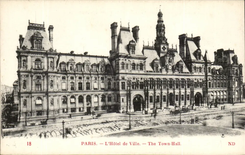 Paris — O Palácio de Justiça — The Town-Hall — Edição especial para passageiros da C° G° Transatlantique - Frente