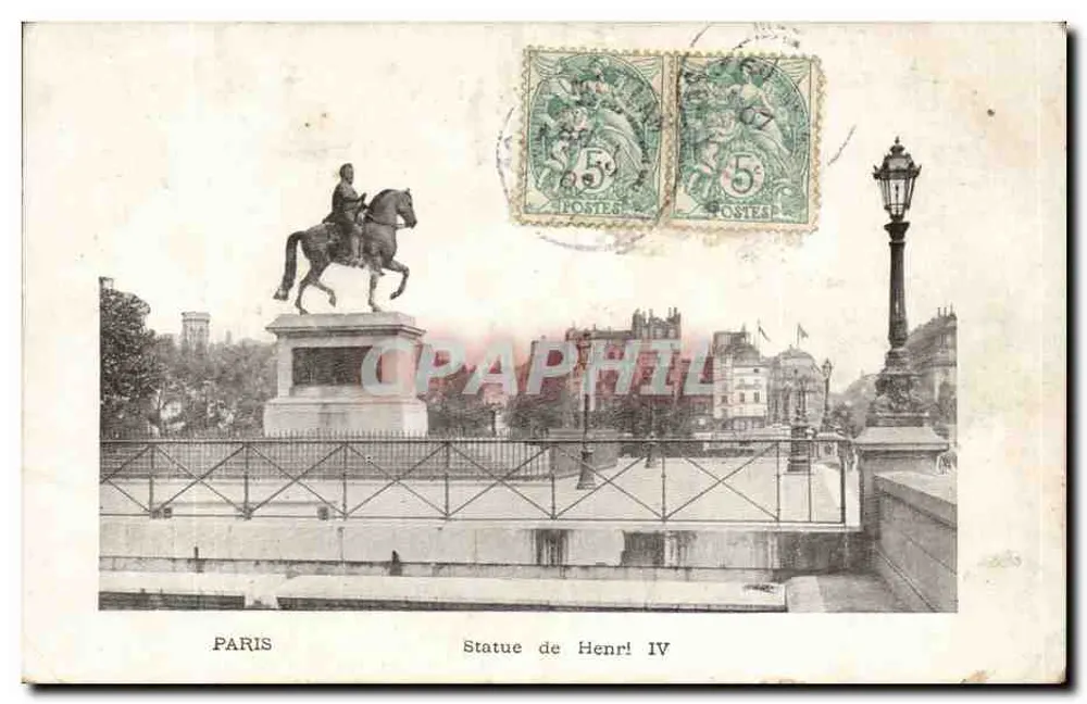 Paris — Estátua de Henrique IV — editor não visível - Frente
