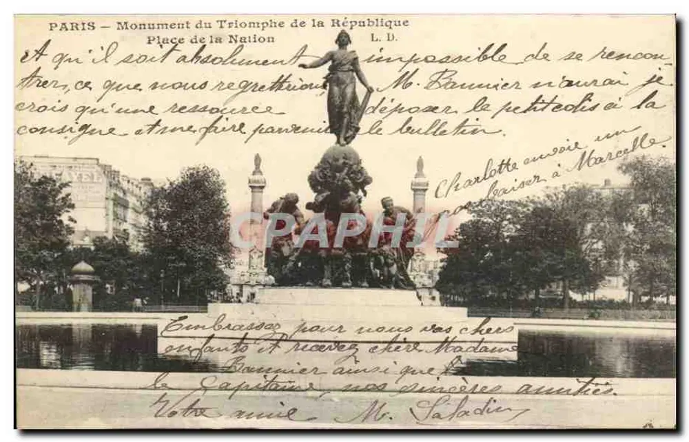 Paris — Denkmal des Sieges der Republik — Place de la Nation — L. D. - Vorderseite