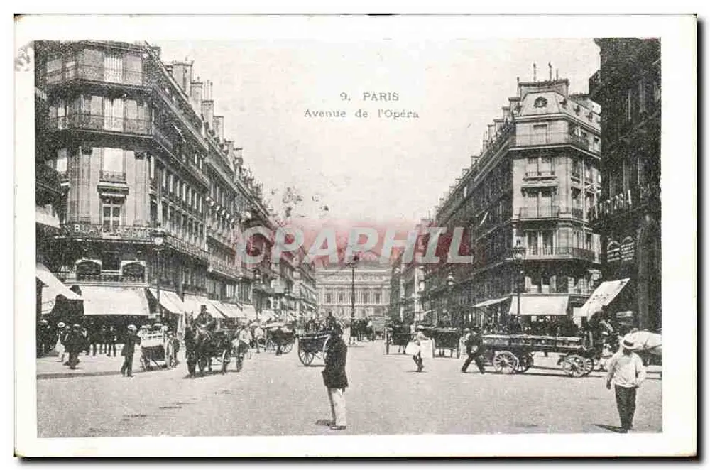 Avenida da Ópera — Paris — editor desconhecido, n° 9 - Frente