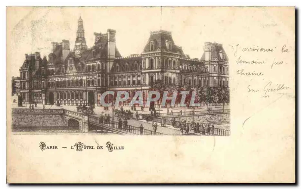 Paris — O Hôtel de Ville — Editor não identificado, número de série não visível - Frente