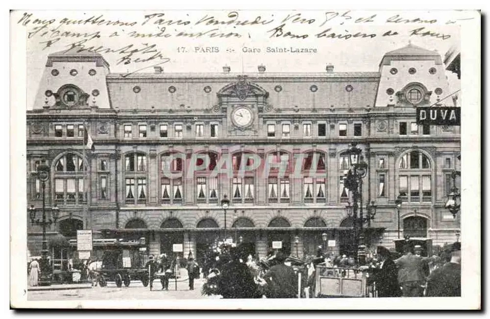 Estação Saint-Lazare — Paris — editor DUVA, n°17 - Frente