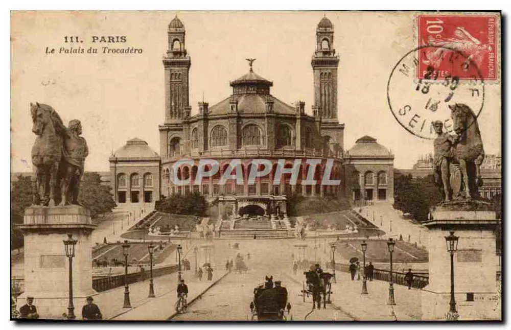 Paris — Das Palais du Trocadéro — Imp. photo-mécanique 155, Boul. Magenta - Vorderseite