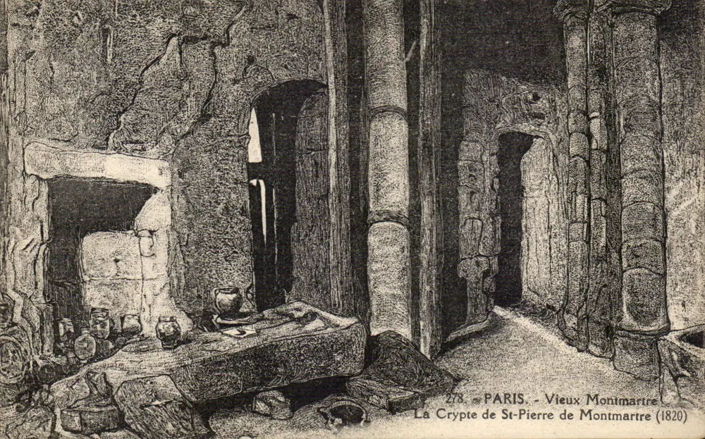 Die Krypta von St-Pierre de Montmartre — Paris, Alt-Montmartre (1820) — Phototypie Paris - Vorderseite