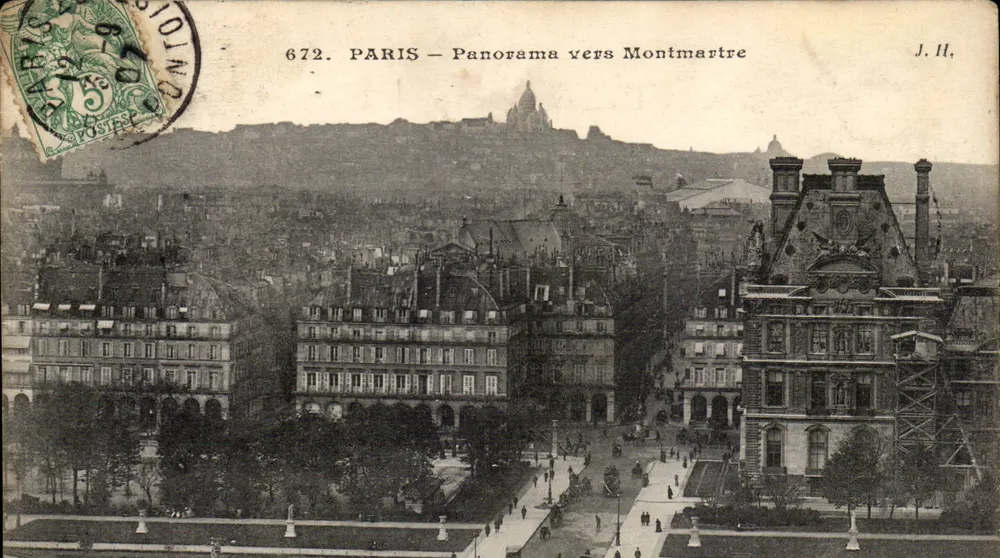 PARIS — Panorama em direção a Montmartre — J.H., n° 672 - Frente