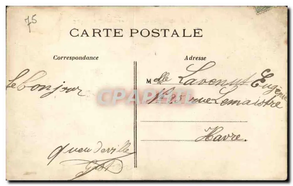 PARIS — Panorama em direção a Montmartre — J.H., n° 672 - Verso