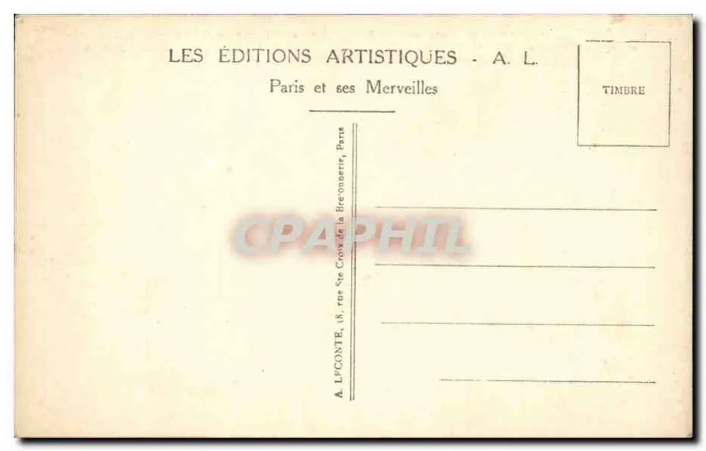 Paris - A Colunata do Louvre - editor A. L. - Verso