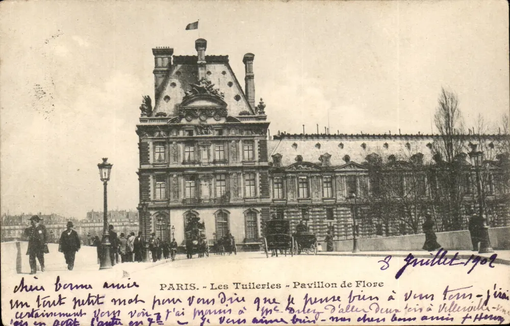 Paris - Os Jardins das Tuileries - Pavilhão de Flore - Frente