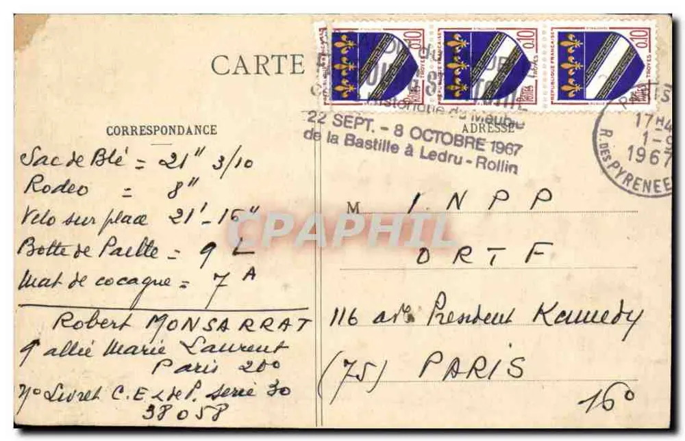 Paris - Palácio do Élysée — editor: B. Lévy & Cie, n° 106 - Verso